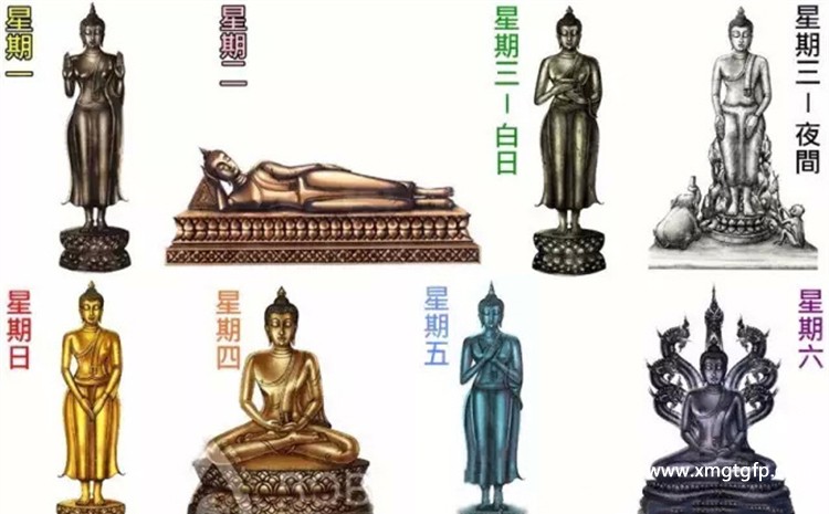 泰国文化星期佛(生日佛) 代表的颜色 不同的寓意